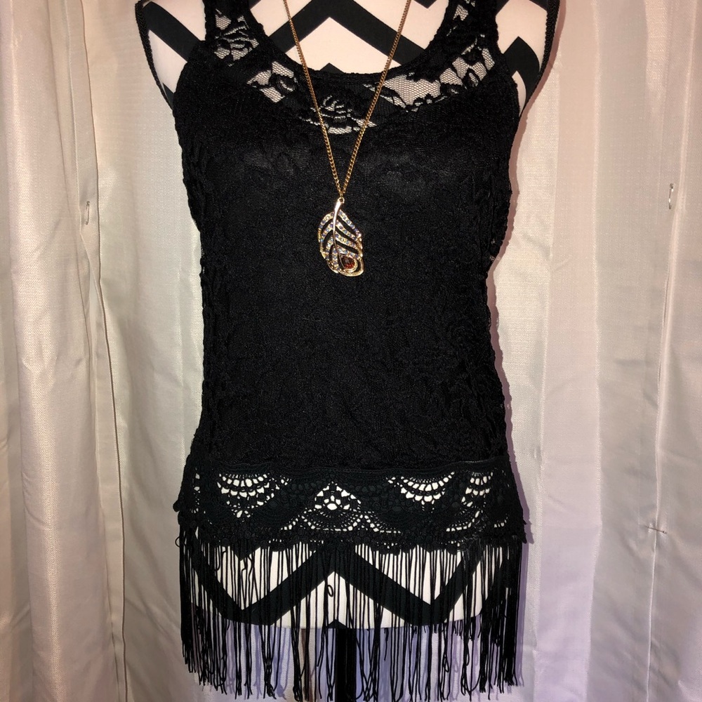 Black lace tank